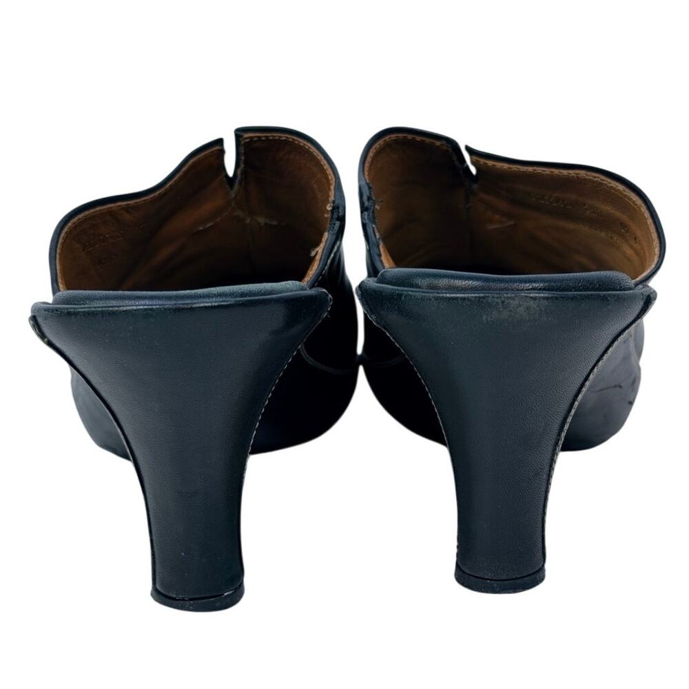 Cole Haan Woman’s Sz 7-1/2 B Leather Heeled Slides in Black - Picture 3 of 8